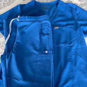 Figs Scrub Set - royal blue